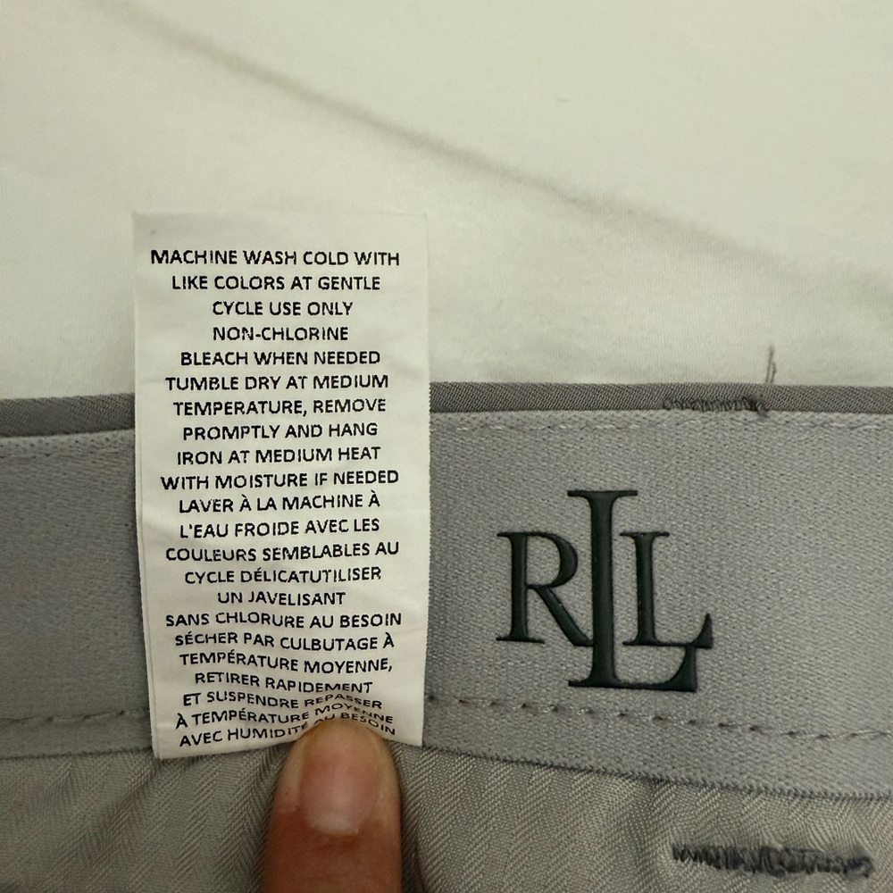 LAUREN Ralph Lauren Gray Trousers - Ultraflex Stretch Flat Front Pants - Picture 7 of 7